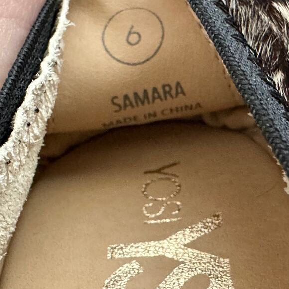 NEW YOSI SAMRA Black Whisper White Calf Fur Leather Samara Ballet Flats Foldable - Picture 6 of 7